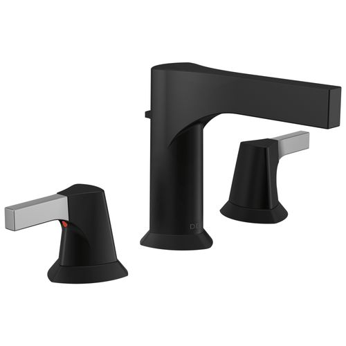 Main product image of Zura 2 Handle Widespread Bathroom Faucet (Chrome/Matte Black), 3574-CSMPU-DST