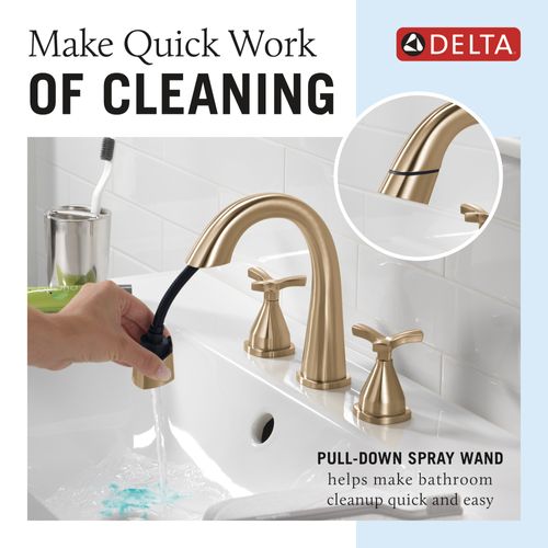 Main product image of Stryke Two Handle Widespread Pull Down Bathroom Faucet, 1.2 GPM (Lumicoat Champagne Bronze), 357756-CZPD-PR-DST