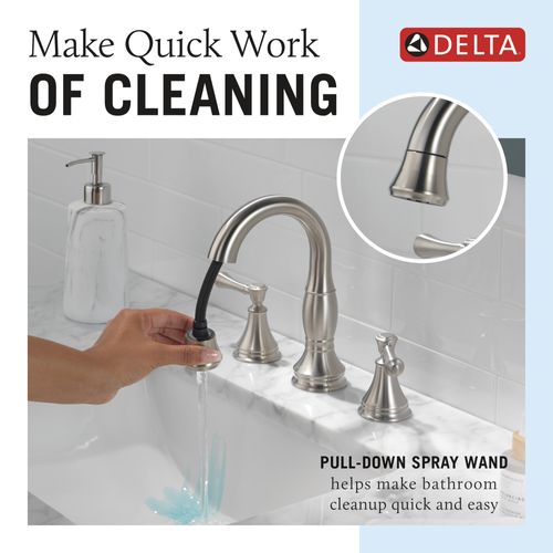 Main product image of Cassidy Two Handle Widespread Pull Down Bathroom Faucet, 1.2 GPM (Stainless), 3597-SSPD-DST