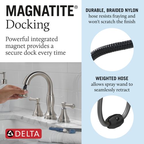 Main product image of Cassidy Two Handle Widespread Pull Down Bathroom Faucet, 1.2 GPM (Stainless), 3597-SSPD-DST