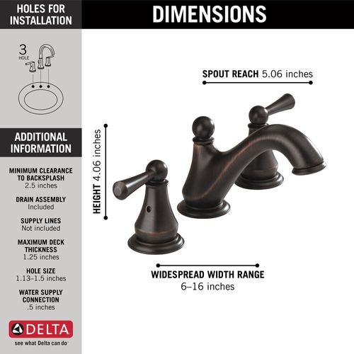 Main product image of Haywood 2 Handle Widespread Bathroom Faucet (Venetian Bronze)