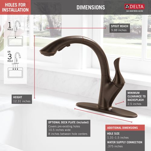 Main product image of 4153-RB-DST Linden Single Handle Pull-Out Kitchen Faucet (Venetian Bronze)
