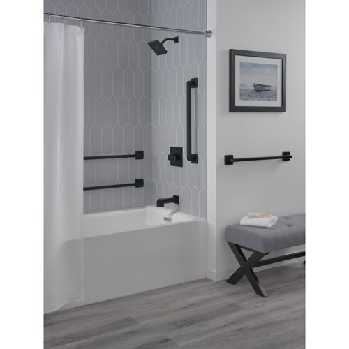 Main product image of Pivotal 42" Angular Modern Decorative ADA Grab Bar (Matte Black), 41942-BL