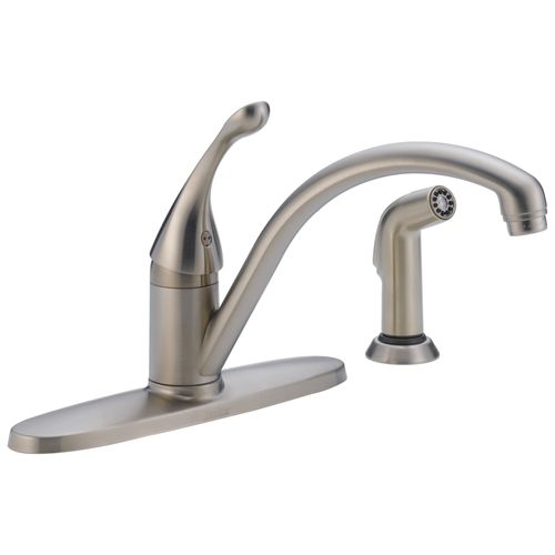 Main product image of 440-SS-DST Collins Single Handle Kitchen Faucet w/ Spray (Stainless)