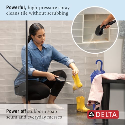 Main product image of 7-Setting Hand Shower w/ Slide Bar & Cleaning Spray (Matte Black), 51584-BL