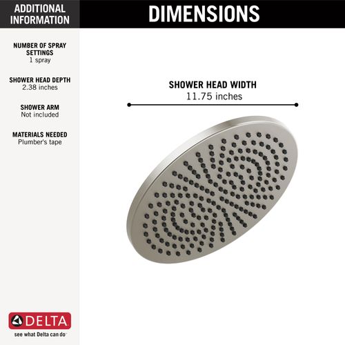 Main product image of 52158-SS-PR25 Single-Setting Metal Raincan Shower Head (Lumicoat Stainless)