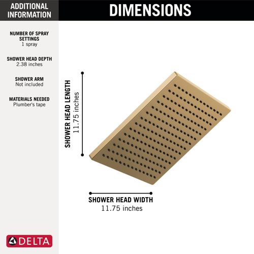 Main product image of Single-Setting Metal Raincan Shower Head, 2.5 GPM (Lumicoat Champagne Bronze), 52159-CZ-PR25