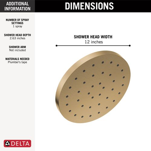 Main product image of 52160-CZ-PR25 H2Okinetic Single-Setting Shower Head w/ Ultrasoak (Lumicoat Champagne Bronze)