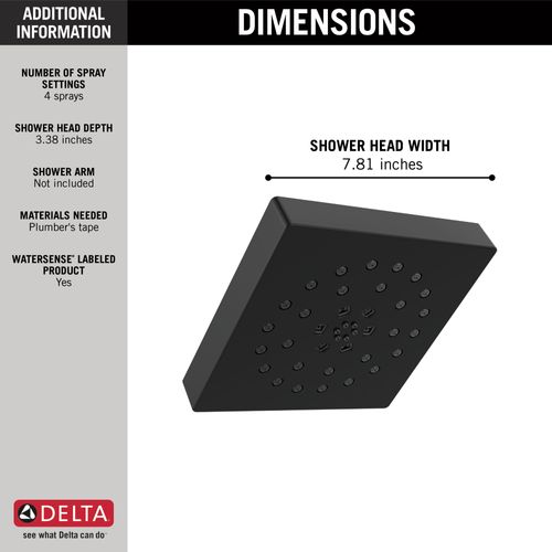 Main product image of H2Okinetic 4-Setting Shower Head with UltraSoak (Matte Black), 52484-BL