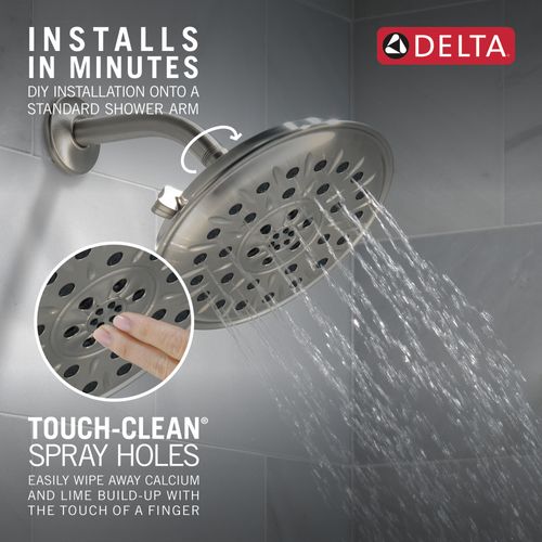 Main product image of H2Okinetic 4-Setting Shower Head with Ultrasoak, 1.75 GPM (Lumicoat Stainless), 52487-SS-PR