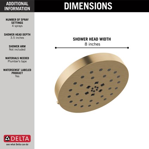 Main product image of H2Okinetic 4-Setting Shower Head with Ultrasoak, 1.75 GPM (Lumicoat Champagne Bronze), 52488-CZ-PR