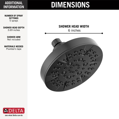 Main product image of 5-Setting Showerhead (Matte Black), 52535-BL
