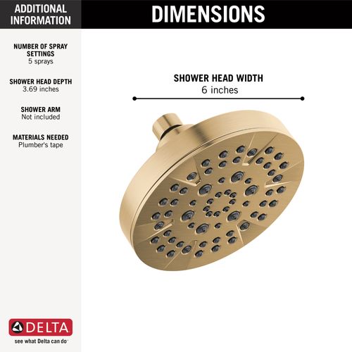 Main product image of 5-Setting Showerhead (Champagne Bronze), 52535-CZ