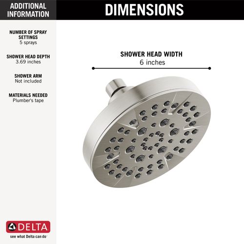 Main product image of 5-Setting Showerhead (Stainless), 52535-SS