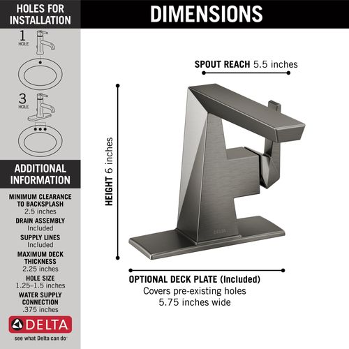 Main product image of Trillian Single Handle Bathroom Faucet, 1.2 GPM (Lumicoat Black Stainless), 543-KS-PR-MPU-DST