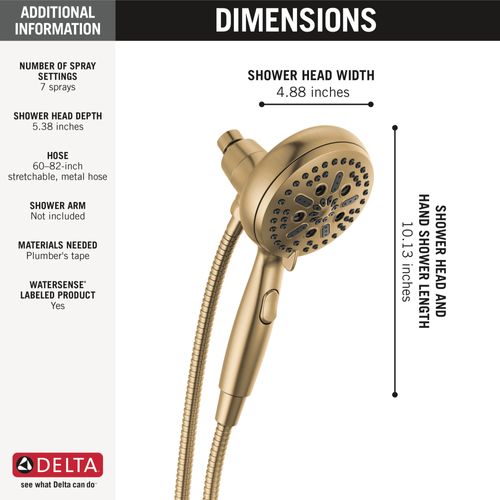 Main product image of 7-Setting SureDock Magnetic Hand Shower, 1.75 GPM (Champagne Bronze), 54810-CZ-PK
