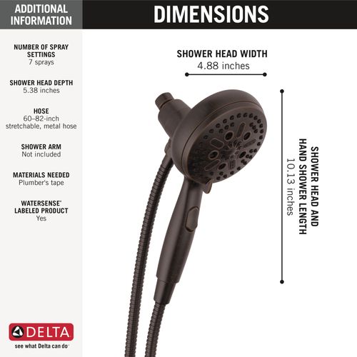 Main product image of 7-Setting SureDock Magnetic Hand Shower, 1.75 GPM (Venetian Bronze), 54810-RB-PK