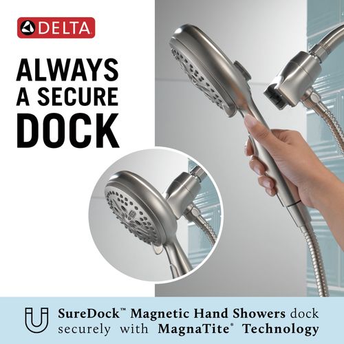 Main product image of 7-Setting SureDock Magnetic Hand Shower, 1.75 GPM (Stainless), 54810-SS-PK