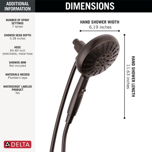 Main product image of 7-Setting SureDock Magnetic Hand Shower, 1.75 GPM (Venetian Bronze), 54910-RB-PK