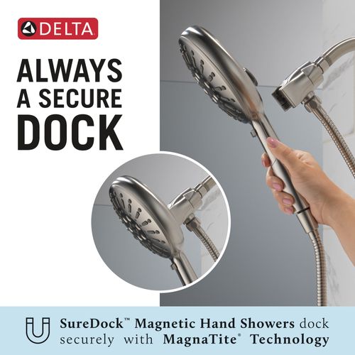 Main product image of 7-Setting SureDock Magnetic Hand Shower, 1.75 GPM (Lumicoat Stainless), 54910-SS-PR-PK