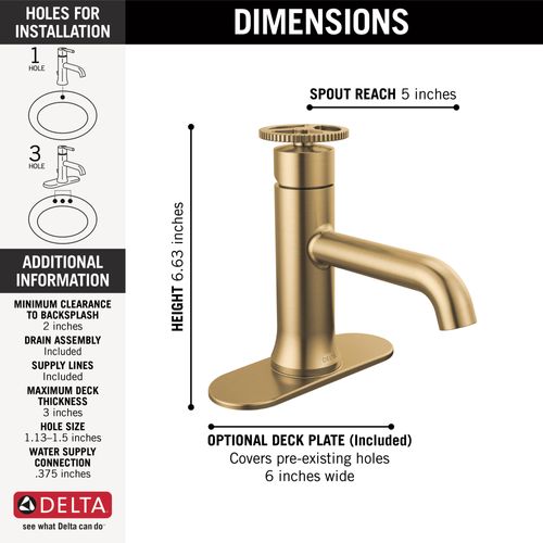 Main product image of 558-CZMPU-DST Trinsic Single Handle Bathroom Faucet (Champagne Bronze)