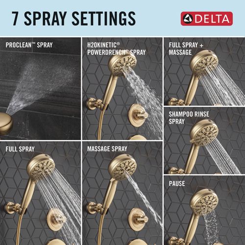 Main product image of 7-Setting Wall Mount Hand Shower with Cleaning Spray, 1.75 GPM (Lumicoat Champagne Bronze), 55884-CZ-PR