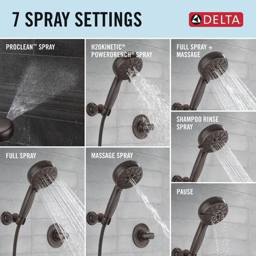 55884-RB - Delta 55884-RB - 7-Setting Wall Mount Hand Shower with ...