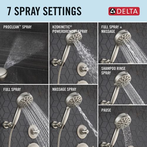 55884-SS-PR - Delta 55884-SS-PR - 7-Setting Wall Mount Hand Shower with ...