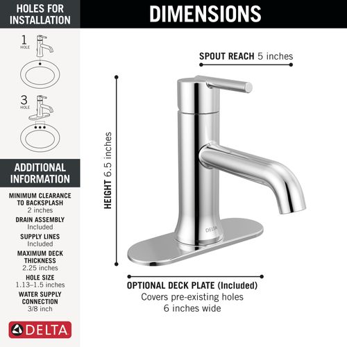 Main product image of 559LF-HGM-MPU Trinsic Single Handle Bathroom Faucet (Chrome)