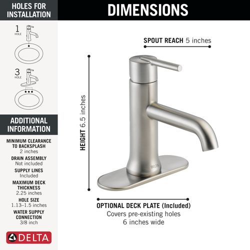Main product image of 559LF-SSLPU Trinsic Single Handle Bathroom Faucet (Stainless)