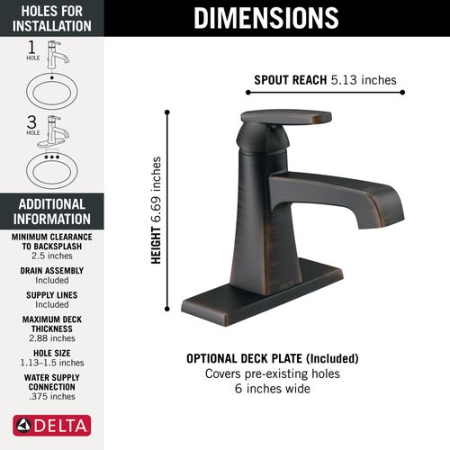 Main product image of Ashlyn Single Handle Bathroom Faucet (Venetian Bronze), 564-RBMPU-DST