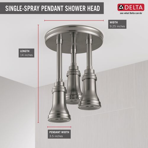 Main product image of H2OKinetic Pendant Raincan Shower Head w/ LED Light (Stainless), 57190-SS25-L