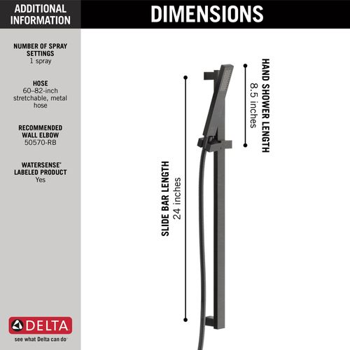 57530RB Delta 57530RB Vero Premium SingleSetting Slide Bar Hand
