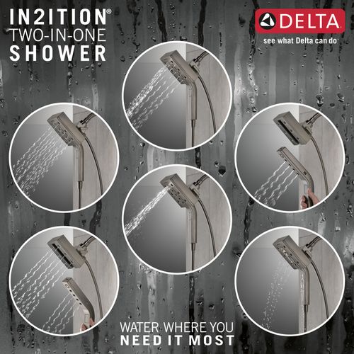 Main product image of H2Okinetic In2ition 4-Setting 2-in-1 Shower, 1.75 GPM (Lumicoat Black Stainless), 58473-KS-PR