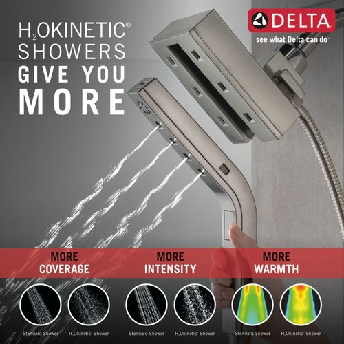 Main product image of H2OKinetic In2ition 4-Setting 2-in-1 Shower, 2.5 GPM (Lumicoat Stainless), 58473-SS-PR25