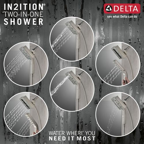 Main product image of H2OKinetic In2ition 4-Setting 2-in-1 Shower, 2.5 GPM (Lumicoat Stainless), 58473-SS-PR25