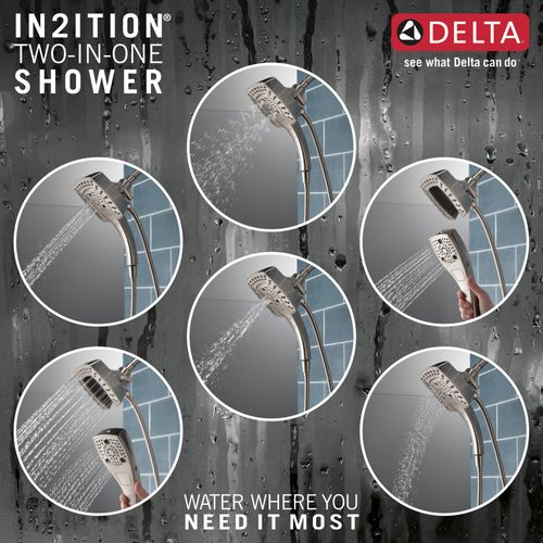 Main product image of H2OKinetic In2ition 5-Setting 2-in-1 Shower, 1.75 GPM (Lumicoat Stainless), 58474-SS-PR