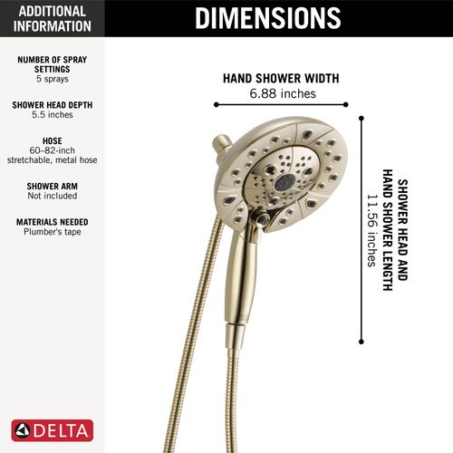 Main product image of H2Okinetic In2ition 5-Setting 2-in-1 Shower, 2.5 GPM (Lumicoat Polished Nickel), 58480-PN-PR25-PK