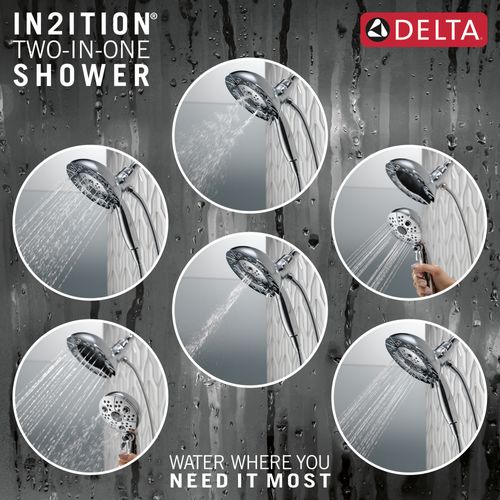 Main product image of H2Okinetic In2ition 5-Setting 2-in-1 Shower, 2.5 GPM (Lumicoat Chrome), 58480-PR25-PK