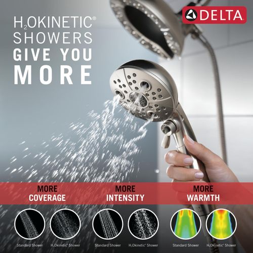 Main product image of H2Okinetic In2ition 5-Setting Two-In-One Shower, 58480-SS-PR25-PK (Stainless)
