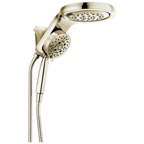 58680 Pn25 Delta 58680 Pn25 Hydrorain H2okinetic 5 Setting 2 In 1 Shower Head Polished Nickel