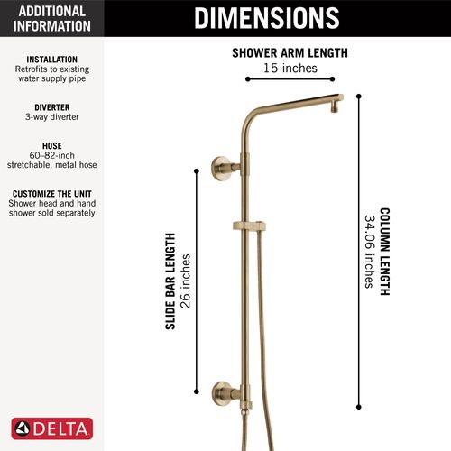 Main product image of Emerge 26" Round Shower Column (Lumicoat Champagne Bronze), 58820-CZ-PR