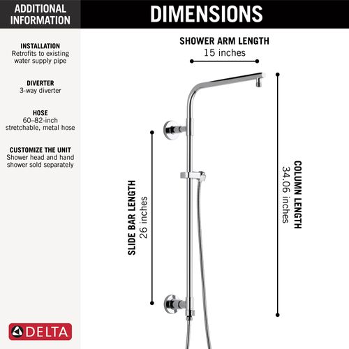 Main product image of Emerge 26" Round Shower Column (Lumicoat Chrome), 58820-PR