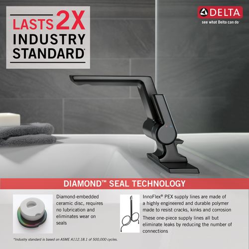 Main product image of 599-BLMPU-DST Pivotal Single Handle Bathroom Faucet (Matte Black)