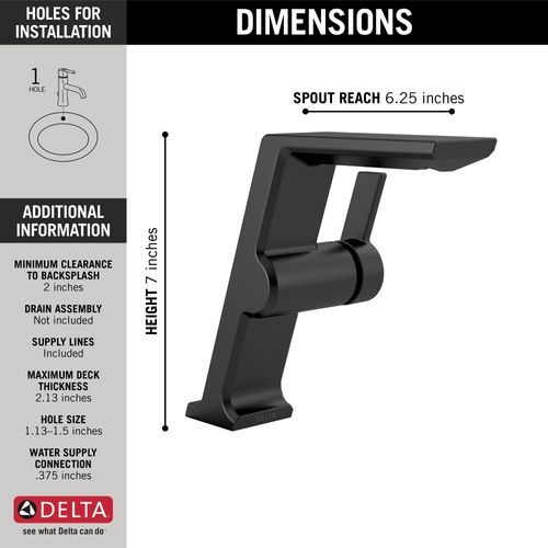 Main product image of Pivotal Single Handle Mid-Height Vessel Bathroom Faucet (Matte Black), 699-BL-DST