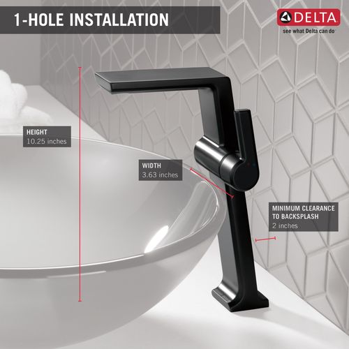 Main product image of Pivotal Single Handle Vessel Bathroom Faucet (Matte Black), 799-BL-DST