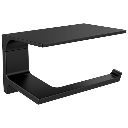 Main product image of Pivotal Toilet Paper Holder w/ Shelf (Matte Black), 79956-BL