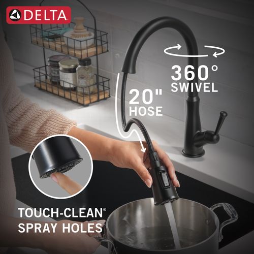Main product image of Westville Single Handle Pulldown Kitchen Faucet (Matte Black), 9110-BL-DST