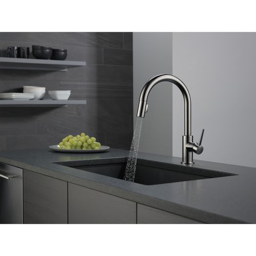 Main product image of Trinsic Single Handle Pull-Down Faucet, w/ Limited Swivel, 1.8 GPM (Black Stainless), 9159-KSLS-DST