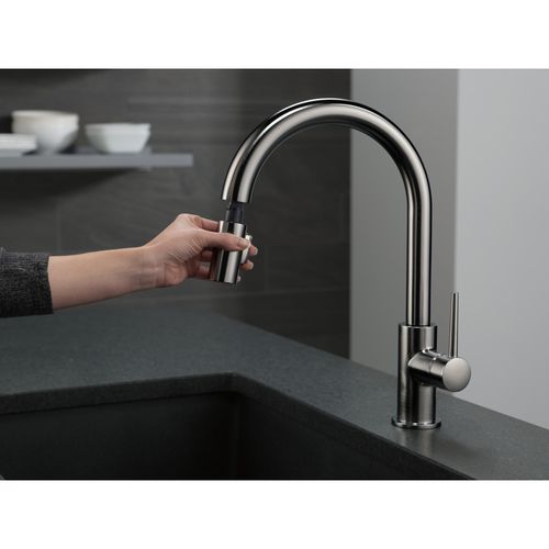 Main product image of Trinsic Single Handle Pull-Down Faucet, w/ Limited Swivel, 1.8 GPM (Black Stainless), 9159-KSLS-DST